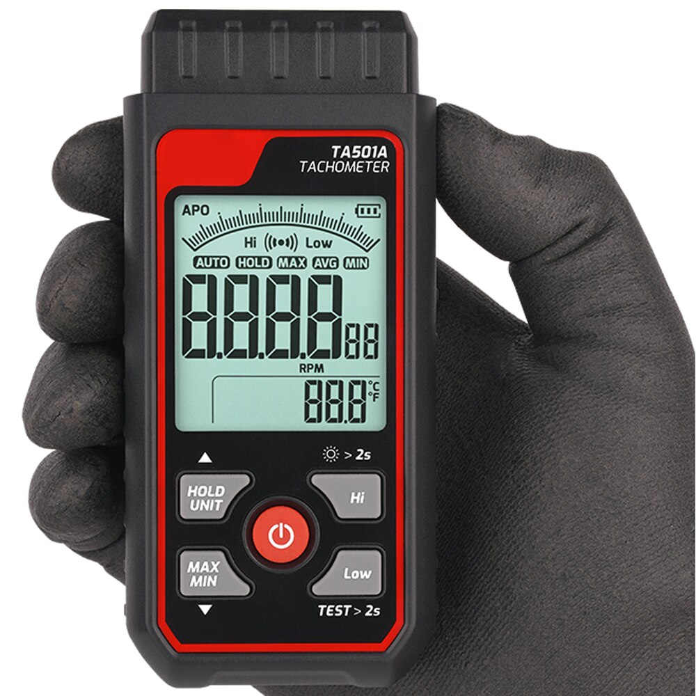 Industrial Laser Tachometer - TA501A Laser-Drehzahlmesser bis 999999 Berührungsloser digitaler