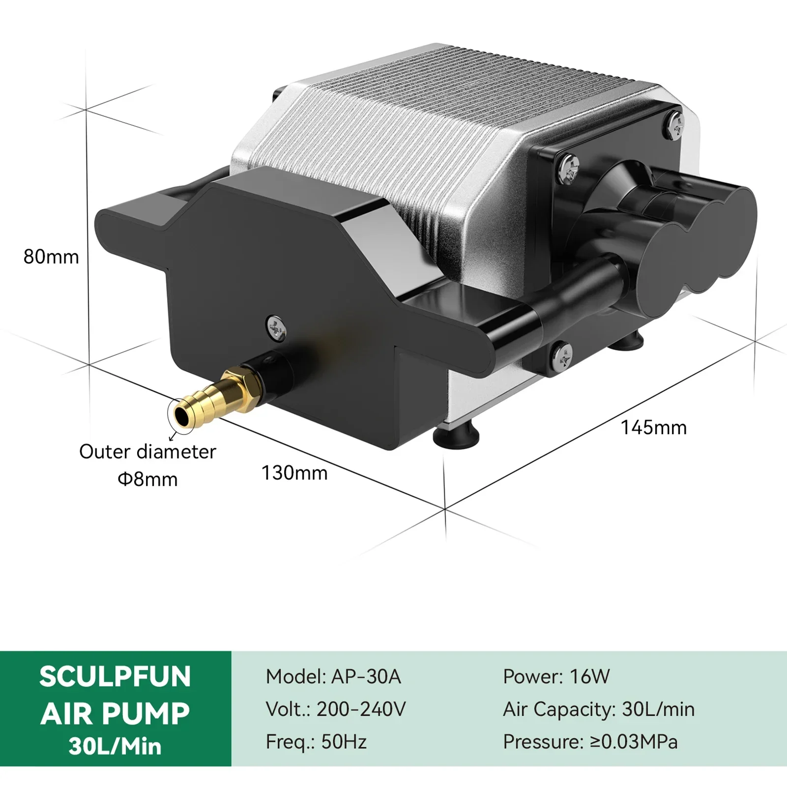 Air Assist Pump Laser - 30L/Min Laser-Luftunterstützungspumpe Luftkompressor für S10 Lasergravurmaschine