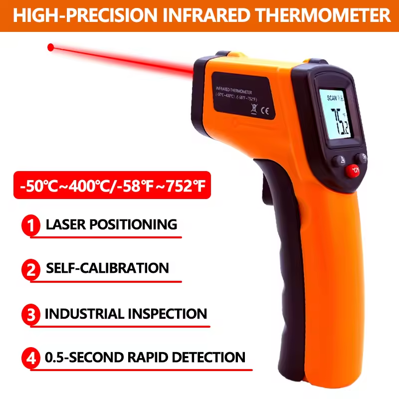 Industrial Use Of Laser - Handgehaltenes Infrarot-Thermometer, Berührungslose Laser-Wärmemessgerät für Industrie,